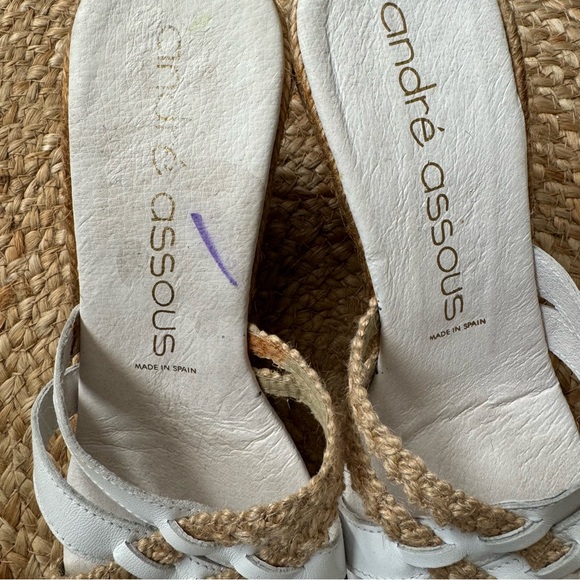 andré assous White Tan Espadrille Sandal Women’s Size 11 - Picture 3 of 6